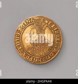 This gold coin from Elizabeth I’s reign illustrates royal iconography ...