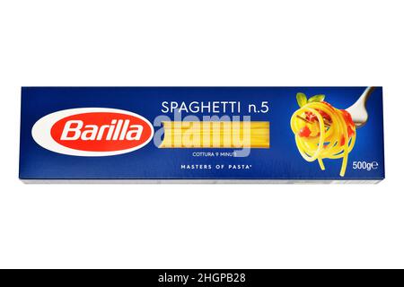 Barilla Spaghetti, Manufactured by Barilla the Worlds Largest Pasta Producer Stock Photo