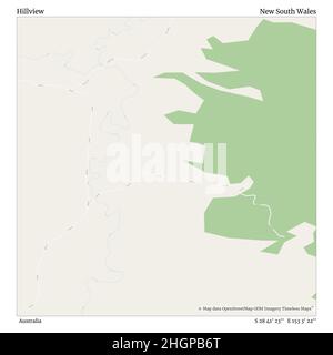 Hillview, Australia, New South Wales, S 28 41' 23'', E 153 3' 22'', map, Timeless Map published in 2021. Travelers, explorers and adventurers like Florence Nightingale, David Livingstone, Ernest Shackleton, Lewis and Clark and Sherlock Holmes relied on maps to plan travels to the world's most remote corners, Timeless Maps is mapping most locations on the globe, showing the achievement of great dreams Stock Photo