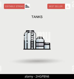 Tanks with oil storage icon black color vector illustration image flat ...