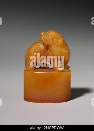 A Qing dynasty Chinese seal engraved with detailed symbols and ...