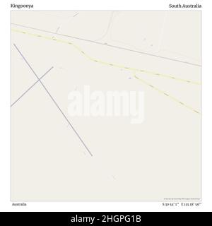 Kingoonya, Australia, South Australia, S 30 55' 1'', E 135 18' 56'', map, Timeless Map published in 2021. Travelers, explorers and adventurers like Florence Nightingale, David Livingstone, Ernest Shackleton, Lewis and Clark and Sherlock Holmes relied on maps to plan travels to the world's most remote corners, Timeless Maps is mapping most locations on the globe, showing the achievement of great dreams Stock Photo