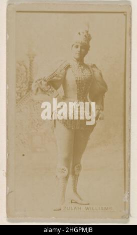 Zulah Williams, from the Actresses series (N245) issued by Kinney Brothers to promote Sweet Caporal Cigarettes 1890 Issued by Kinney Brothers Tobacco Company American Trade cards from the set 'Actors and Actresses' (N245), issued in 1890 by Kinney Brothers Tobacco to promote Sweet Caporal Cigarettes.. Zulah Williams, from the Actresses series (N245) issued by Kinney Brothers to promote Sweet Caporal Cigarettes  657531 Stock Photo