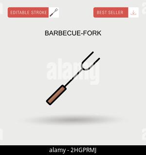 Barbecue-fork Simple vector icon. Stock Vector