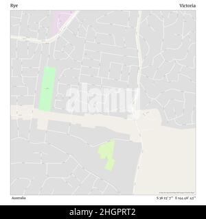 Rye, Australia, Victoria, S 38 23' 7'', E 144 48' 43'', map, Timeless Map published in 2021. Travelers, explorers and adventurers like Florence Nightingale, David Livingstone, Ernest Shackleton, Lewis and Clark and Sherlock Holmes relied on maps to plan travels to the world's most remote corners, Timeless Maps is mapping most locations on the globe, showing the achievement of great dreams Stock Photo