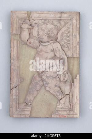 Relief from casket Roman Relief froma casket with Eros walking to left.. Relief from casket. Roman. Ivory Stock Photo