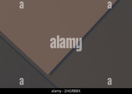 Abstract brown monochrome creative paper texture banner background. Minimal geometric shapes and lines Stock Photo
