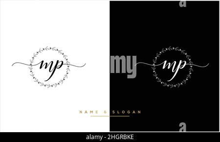MP, PM Abstract Letters Logo MONOGRAM Stock Vector