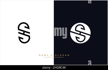 SH, HS Abstract Letters Logo monogram Stock Vector