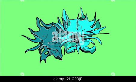 3d illustration - cancer cell on green sceen Stock Photo