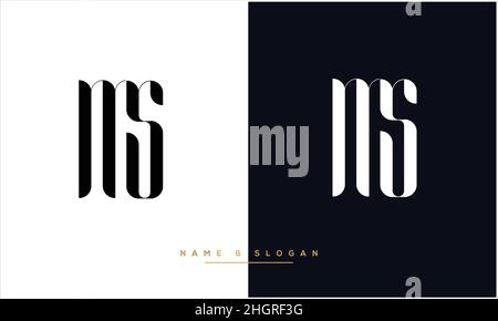 MS, SM Abstract Letters Logo monogram Stock Vector