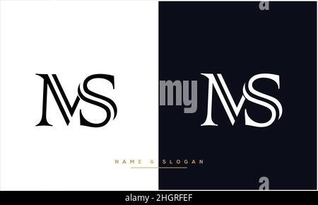MS, SM Abstract Letters Logo monogram Stock Vector