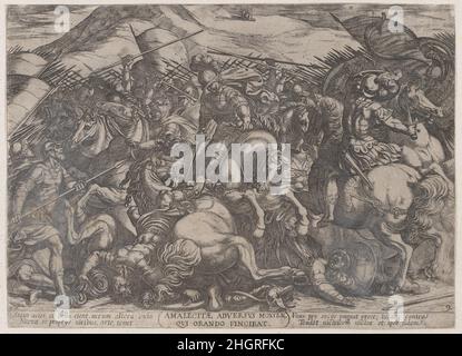 Plate 9: The Israelites Battling the Amalekites, from 'The Battles of the Old Testament' ca. 1590–ca. 1610 Antonio Tempesta Italian. Plate 9: The Israelites Battling the Amalekites, from 'The Battles of the Old Testament'. Antonio Tempesta (Italian, Florence 1555–1630 Rome). ca. 1590–ca. 1610. Etching. Nicolaus van Aelst (Flemish, Brussels 1526–1613 Rome). Prints Stock Photo