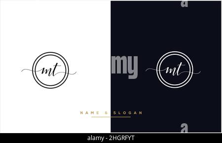 MT, TM Abstract Letters Logo monogram Stock Vector
