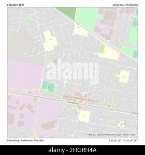 Chester Hill, Canterbury-Bankstown, Australia, New South Wales, S 33 52' 44'', E 150 59' 58'', map, Timeless Map published in 2021. Travelers, explorers and adventurers like Florence Nightingale, David Livingstone, Ernest Shackleton, Lewis and Clark and Sherlock Holmes relied on maps to plan travels to the world's most remote corners, Timeless Maps is mapping most locations on the globe, showing the achievement of great dreams Stock Photo