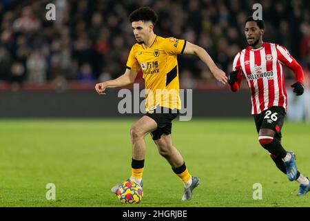 LONDON, UK. JAN 22ND // // // during the Premier League match between Brentford and Wolverhampton Wanderers at the Brentford Community Stadium, Brentford on Saturday 22nd January 2022. (Credit: Juan Gasparini | MI News) Credit: MI News & Sport /Alamy Live News Stock Photo