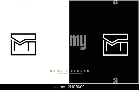 MT, TM Abstract Letters Logo Monogram Stock Vector