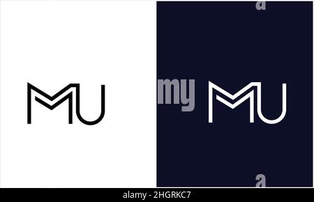MU, UM Abstract Letters Logo monogram Stock Vector
