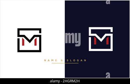 MV, VM Abstract Letters Logo monogram Stock Vector