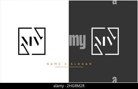 MV, VM Abstract Letters Logo monogram Stock Vector