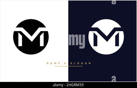 MV, VM Abstract Letters Logo monogram Stock Vector