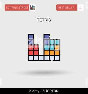 Game tetris square template. Old video game design. Vector illustration ...