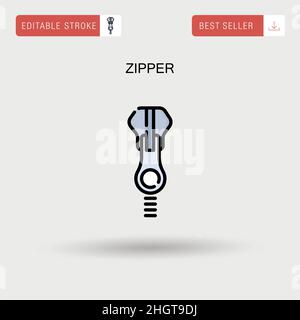 Zipper Simple vector icon. Stock Vector