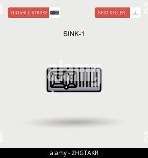 Sink-1 Simple vector icon. Stock Vector