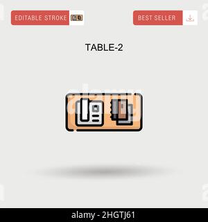 Table-2 Simple vector icon. Stock Vector