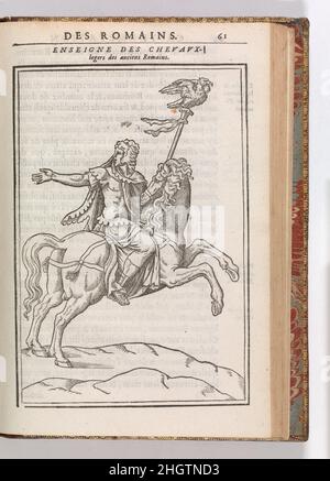 Discours de la Religion des Anciens Romains... Discours sur la Castramentation et Discipline Militaire des Anciens Romains... 1581 Guglielmo Du Choul French. Discours de la Religion des Anciens Romains... Discours sur la Castramentation et Discipline Militaire des Anciens Romains.... 1581. Woodcut Illustrations. Guillaume Rouille (French, active Lyon, 16th century). Books Stock Photo