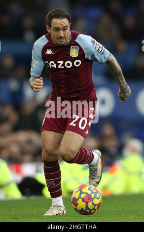 Liverpool, England, 22nd January 2022.  Danny Ings of Aston Villa during the Premier League match at Goodison Park, Liverpool. Picture credit should read: Darren Staples / Sportimage Stock Photo