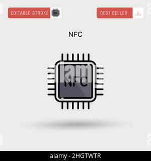 Nfc Simple vector icon. Stock Vector