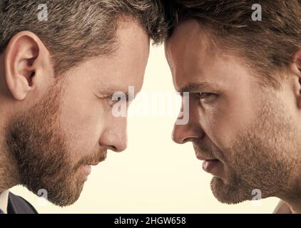 disagreed men partners. business competition. arguing businesspeople. dissatisfied men Stock Photo