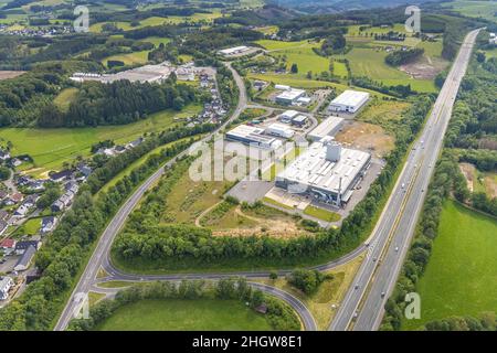 Aerial photograph, Buchholz industrial estate, Ohm und Häner Metallwerk, Theile Metallverarbeitung, Püttmann GmbH, Germinghausen, Drolshagen, Sauerlan