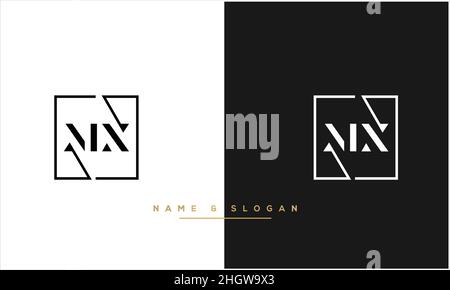 MX, XM Abstract  Letters Logo MONOGRAM Stock Vector