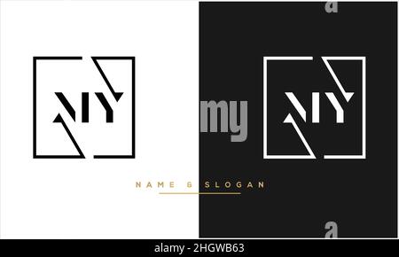MY, YM Abstract Letters Logo monogram Stock Vector