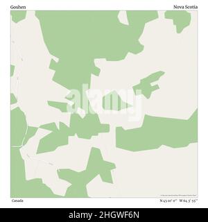 Goshen, Canada, Nova Scotia, N 45 10' 0'', W 64 3' 55'', map, Timeless Map published in 2021. Travelers, explorers and adventurers like Florence Nightingale, David Livingstone, Ernest Shackleton, Lewis and Clark and Sherlock Holmes relied on maps to plan travels to the world's most remote corners, Timeless Maps is mapping most locations on the globe, showing the achievement of great dreams Stock Photo
