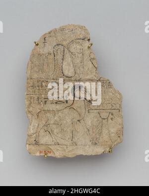 Artist's Sketch ca. 1295–1070 B.C. New Kingdom, Ramesside. Artist's Sketch. ca. 1295–1070 B.C.. Limestone, ink. New Kingdom, Ramesside. From Egypt; Probably from Upper Egypt, Thebes, Valley of the Kings. Dynasty 19–20 Stock Photo