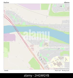 Harlow, Canada, Alberta, N 50 2' 30'', W 110 42' 39'', map, Timeless Map published in 2021. Travelers, explorers and adventurers like Florence Nightingale, David Livingstone, Ernest Shackleton, Lewis and Clark and Sherlock Holmes relied on maps to plan travels to the world's most remote corners, Timeless Maps is mapping most locations on the globe, showing the achievement of great dreams Stock Photo