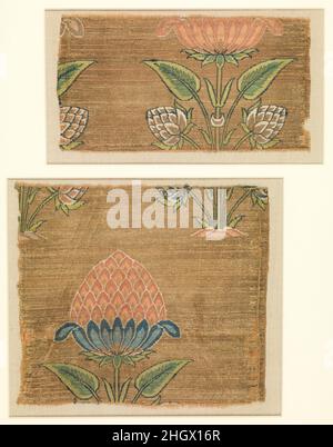 Textile Fragments 17th century. Textile Fragments. 17th century. Silk; brocaded. Country of Origin India. Textiles-Brocades Stock Photo