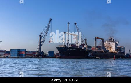 shipping industry, Cartagena de Indias Colombia. Stock Photo