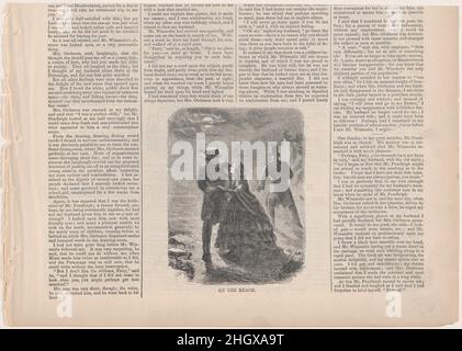 On the Beach (from 'The Mistress of the Parsonage,' in 'Harper's Weekly') March 10, 1860 After Winslow Homer American Illustration to a novel by Ella Rodman Church (b. 1831) 'The Mistress of the Parsonage' serialized in 'Harper's Weekly' in 1860.. On the Beach (from 'The Mistress of the Parsonage,' in 'Harper's Weekly'). After Winslow Homer (American, Boston, Massachusetts 1836–1910 Prouts Neck, Maine). March 10, 1860. Wood engraving. Harper's Weekly (American, 1857–1916). Prints Stock Photo