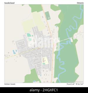 Sunderland, Durham, Canada, Ontario, N 44 15' 48'', W 79 3' 56'', map, Timeless Map published in 2021. Travelers, explorers and adventurers like Florence Nightingale, David Livingstone, Ernest Shackleton, Lewis and Clark and Sherlock Holmes relied on maps to plan travels to the world's most remote corners, Timeless Maps is mapping most locations on the globe, showing the achievement of great dreams Stock Photo