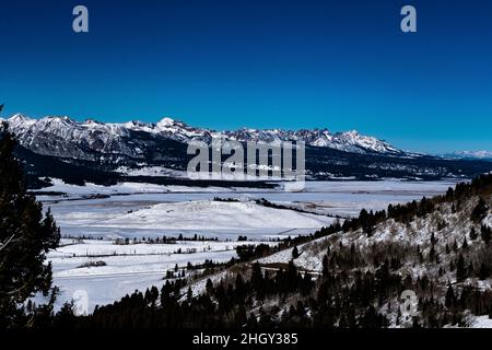 Winter snow scenes in Idaho, USA Stock Photo