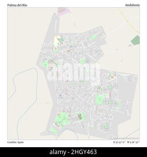 Palma del Río, Cordoba, Spain, Andalusia, N 37 42' 0'', W 5 16' 52'', map, Timeless Map published in 2021. Travelers, explorers and adventurers like Florence Nightingale, David Livingstone, Ernest Shackleton, Lewis and Clark and Sherlock Holmes relied on maps to plan travels to the world's most remote corners, Timeless Maps is mapping most locations on the globe, showing the achievement of great dreams Stock Photo