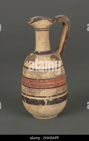 Jug 600–480 B.C. Cypriot. Jug. Cypriot. 600–480 B.C.. Terracotta. Cypro-Archaic II. Vases Stock Photo