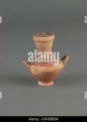 Jug, miniature 600–480 B.C. Cypriot. Jug, miniature. Cypriot. 600–480 B.C.. Terracotta. Cypro-Archaic II. Vases Stock Photo