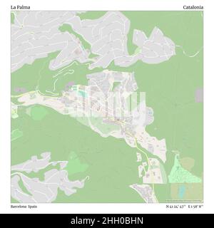 La Palma, Barcelona, Spain, Catalonia, N 41 24' 47'', E 1 58' 8'', map, Timeless Map published in 2021. Travelers, explorers and adventurers like Florence Nightingale, David Livingstone, Ernest Shackleton, Lewis and Clark and Sherlock Holmes relied on maps to plan travels to the world's most remote corners, Timeless Maps is mapping most locations on the globe, showing the achievement of great dreams Stock Photo