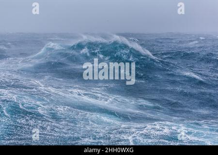 Wild seas in the Southern Ocean, south of Macquarie Island. Stock Photo