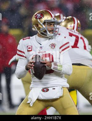 Green Bay, Wisconsin, USA. 22nd Jan, 2022. San Francisco 49ers wide  receiver Deebo Samuel (19) with the saying 'It takes all of us' on his  helmet during the NFL divisional playoff football